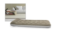 Fashion Durable Soft Grey Flocked Air Bed , Single Bed Air Mattress Built In Pillow supplier