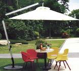 2.5M Beige Double Patio Umbrella , Round Offset Umbrella With 360 Degree Rotating Base supplier