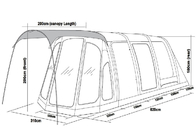 620*310*200CM Grey Blow Up Camper Tents Waterproof PU3000MM Windproof Lightweight supplier