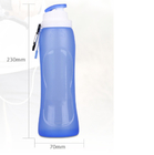 Amazing Lightweight Eco Friendly 500ML Foldable Blue Silicone Sports Water Bottle supplier