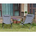 Contemporary American Outdoor Leisure Equipment Grey PVC Mesh Back Aluminum Frame Folding Garden Chair For Lawn Deck supplier