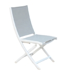 Modern European Outdoor Garden Furniture Wholesale White Color PVC Mesh Back Aluminum Frame Foldable Beach Lounge Chair supplier