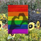 Outdoor Advertising Flag Hot Wholesale 100D Polyester Heat Transfer Printing Custom Rainbow Gay Pride Garden Banner supplier