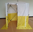 Outdoor Festival Camping Modern PU Coated 200D Polyester Oxford With Fiberglass Pole White And Yellow Pop Up Work Tent supplier