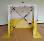 200D Polyester Oxford Outdoor Camping Tents PU Coated Pop Up Work Tent White Yellow supplier