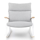 Outdoor Leisure Equipments White Color Powder Coated Metal Frame Rocking Chair supplier
