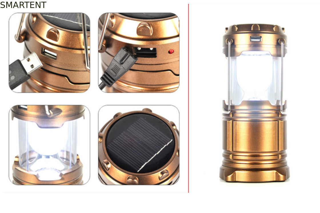 Solar Panel Portable Rechargeable LED Camping Lantern Battery Operated