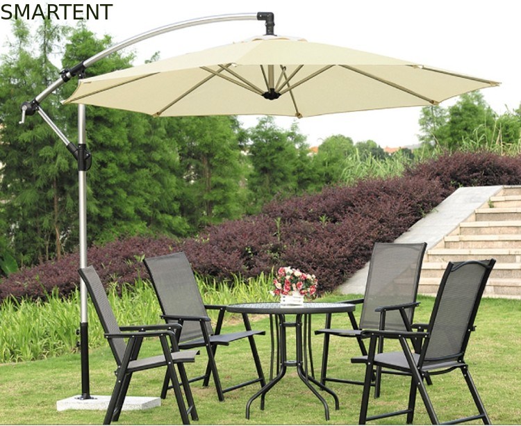 Commercial Large Silver Side Mount Patio Umbrella , Contemporary