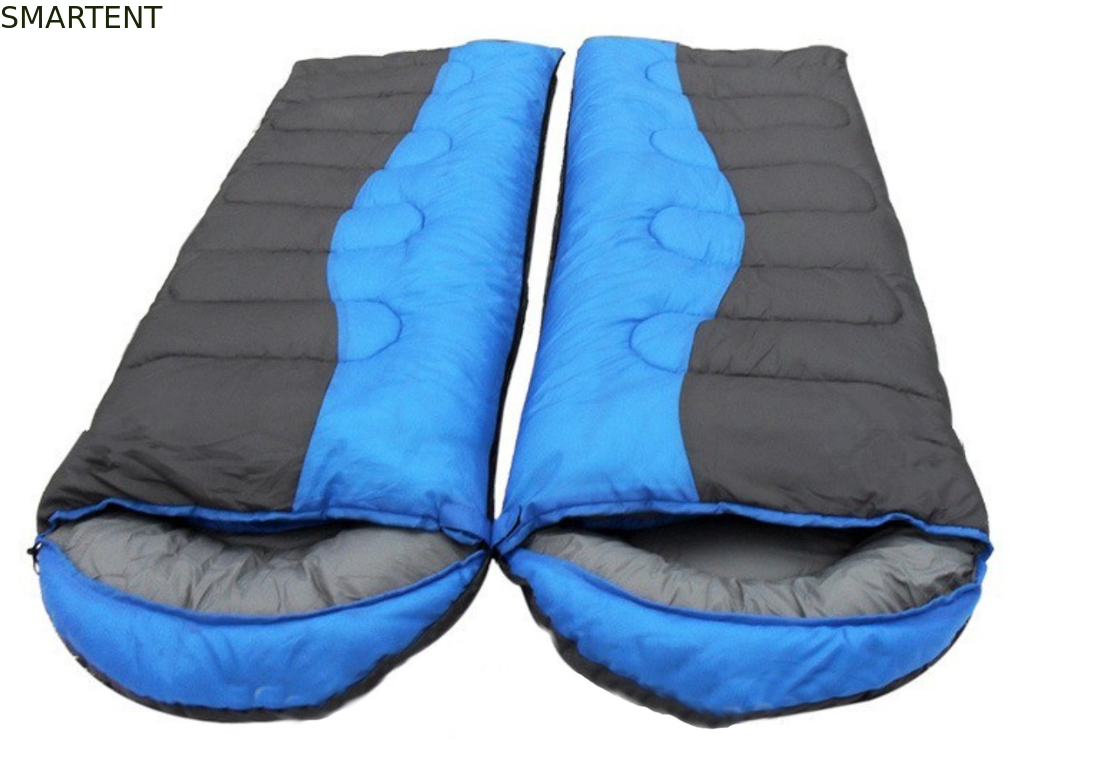 Outdoor Classical Two People In One Sleeping Bag Blue Grey Two Man Sleeping Bag supplier
