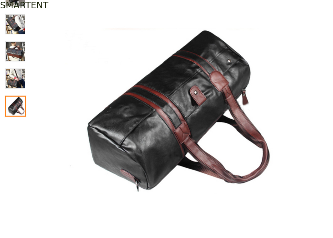 Fashion Black Waterproof Mens Leather Duffle Bag Big Gym Handbag 53X18X21cm supplier