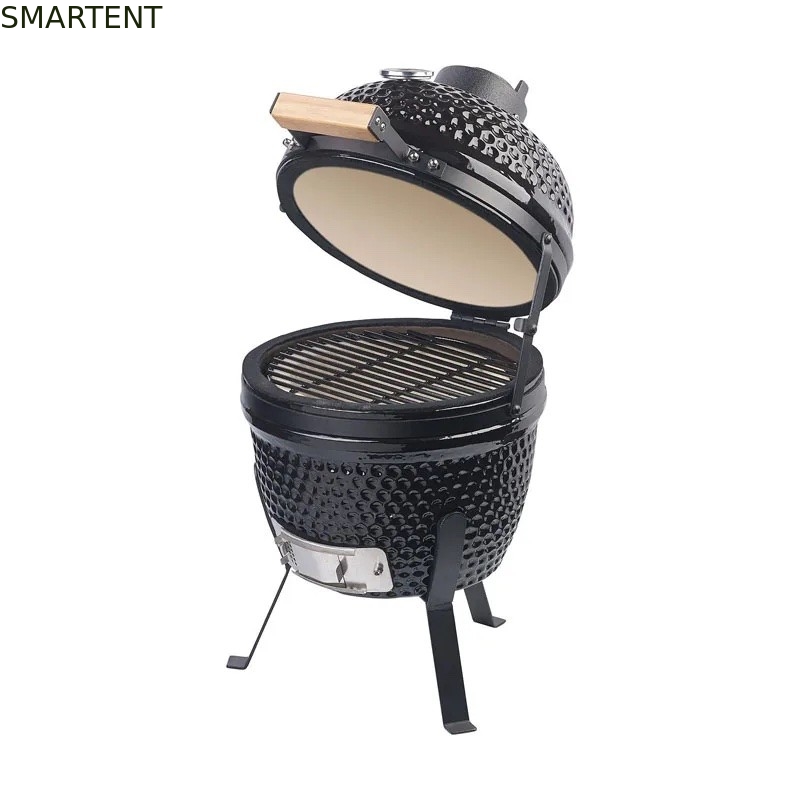54x42.5x41.5CM 2 In 1 Kamado Ceramic Kettle Grill For Outdoor Cool Camping BBQ supplier