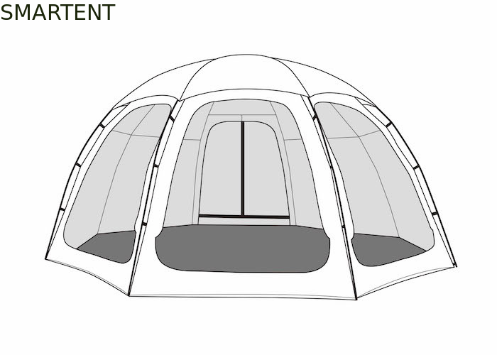 Octagon Waterproof Polycotton Outdoor Camping Tent With Aluminum Frame Pole 4*4*2.4M supplier