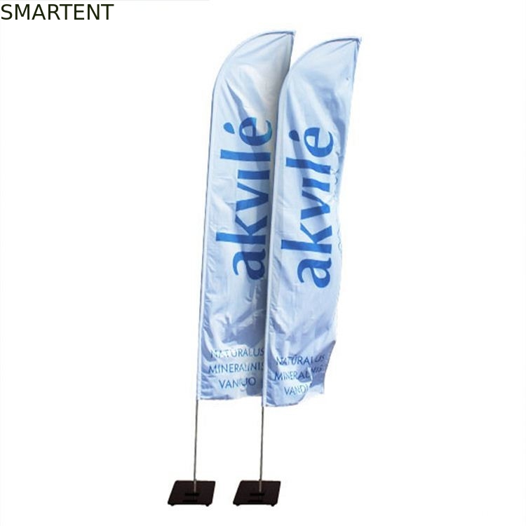 Outdoor Advertising Flag Seasonal 100% Polyester Customer Printed Promotion Feather Flag With Aluminium Fiberglass Pole supplier