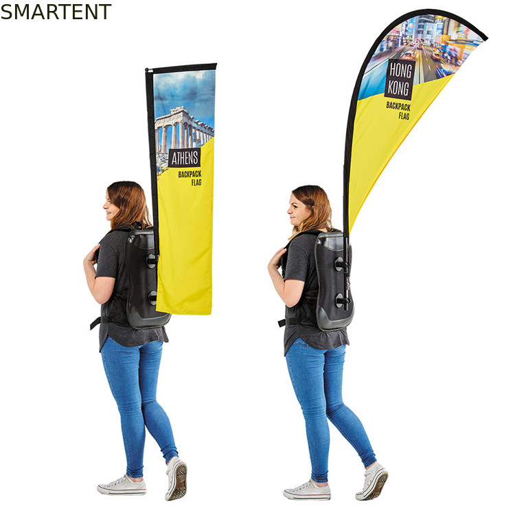 Outdoor Advertising Flag Custom Hot Sales Backpack Polyester Sublimation Printing Teardrop Banner With Aluminum Pole supplier
