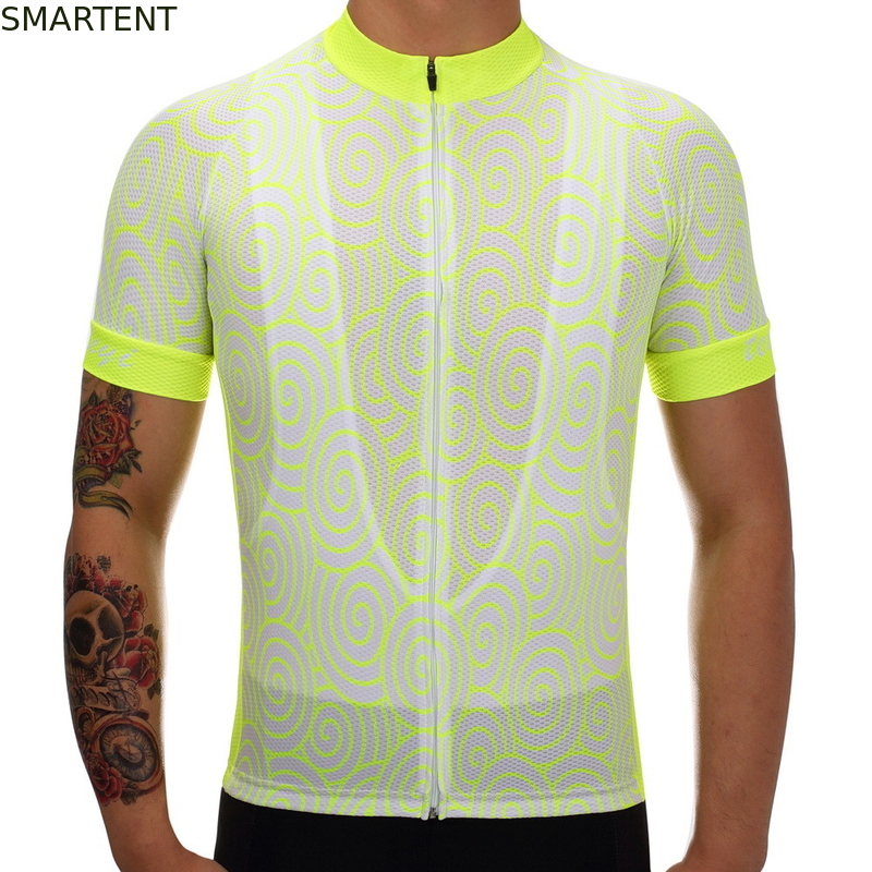 Riding Custom Cycling Suits Fluorescent Polyester Bike Cycling Accessories Anti Sweat Sports T Shirt supplier
