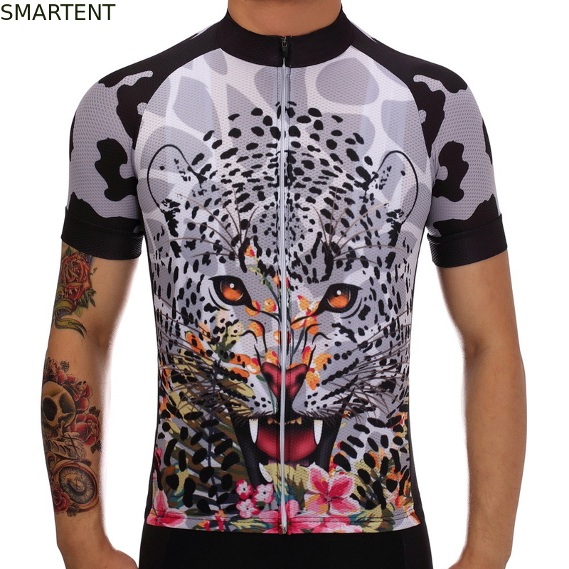 Leopard Design Polyester Dryfit Suit Cycling Jersey T-Shirt Bike Cycling Accessories supplier
