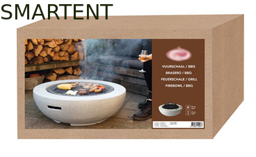MGO Stone Barbecue Fire Bowl Painted Steel Fire Pit Cool Camping Accessories 59.5X34.5cm supplier