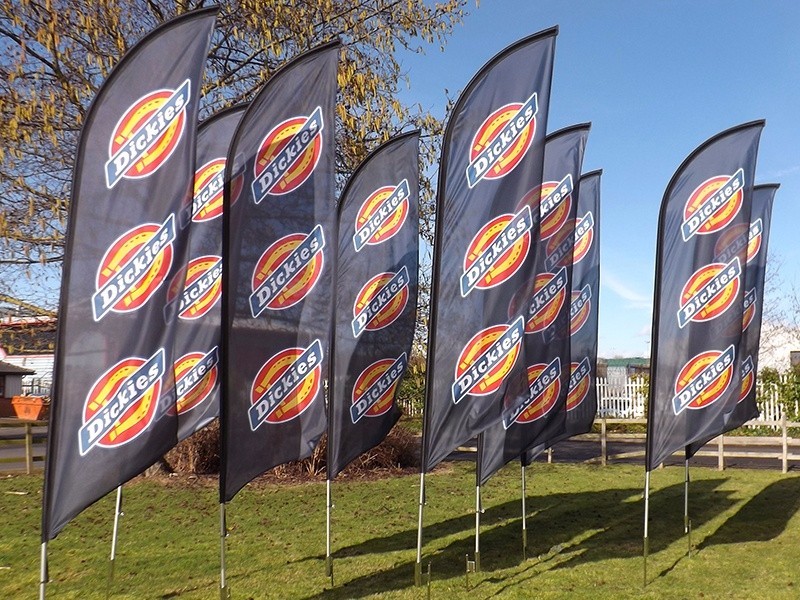 Outdoor Advertising Flag Seasonal 100 Polyester Customer Printed