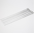 SGS Flat Wide 16.8&quot; Reusable Grilling Kabob Skewers Metal Shish Kabob Sticks supplier