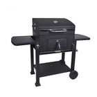 Black Powder Coated 24 Inch Garden Barbecue Grill Charcoal Trolley Bbq supplier