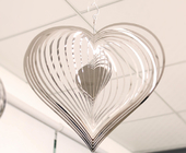 Heart Shape Metal Wind Spinner 0.5mm Silver Stainless Steel Wind Spinner supplier