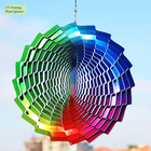 Multi Colored UV Printed Garden Steel Wind Spinner 30*30cm supplier