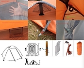 190T Polyester PU2000MM Aluminum Pole Outdoor Camper Tent 210 X 180 X 130CM supplier