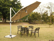 Aluminum 150cm Double Patio Umbrella Outside Backyard Automatic Remote Control Parasol supplier