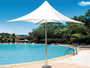 Stainless Steel Iron Base Double Patio Umbrella Waterproof Middle Pole Deck Parasol supplier