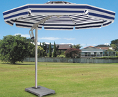 Side Pole Striped Double Patio Umbrella Colorful Beach Parasol For Shopping Street / Villa supplier