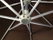2.5M Beige Double Patio Umbrella , Round Offset Umbrella With 360 Degree Rotating Base supplier