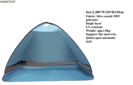 Outdoor Automatic Pop Up Camping Tent 200 X 120 X 130CM 190T Polyester Beach Awning supplier