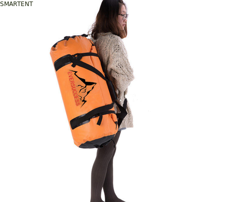 60L Large Orange Waterproof Travel Bags 600D Sports Duffel Bag Holdall Shoulder supplier