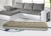 Fashion Durable Soft Grey Flocked Air Bed , Single Bed Air Mattress Built In Pillow supplier