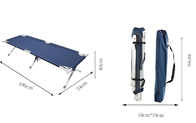 190*74*40CM Outdoor Aluminum Tube Khaki Color 1200D Oxford Folding Camp Bed supplier