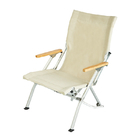 Portable Compact Folding High Back Fur Seal Recliner Chair 1680D Aluminum Bamboo Armrest supplier