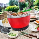 35X24.5CM Portable Outdoor Red Metal Steel Charcoal BBQ Grill With Adjustable Ventilation supplier