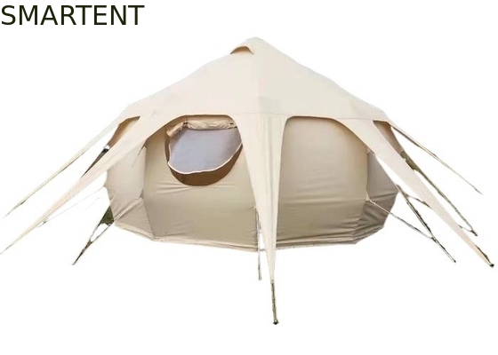 Waterproof 3000MM Coated 285G Beige Color Cotton Outdoor Lotus Camping Tents 5*5*3M supplier