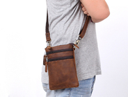 14*19*3CM Genuine Leather Waterproof Travel Bag Multifunctional Crossbody Neck Wallet supplier