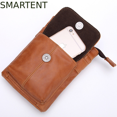 Luxury Crossbody Neck Wallet 4.9*7.3*2.3'' Black Genuine Leather Multifunctional Travel Bag supplier