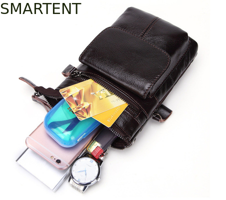 Luxury Crossbody Neck Wallet 4.9*7.3*2.3'' Black Genuine Leather Multifunctional Travel Bag supplier