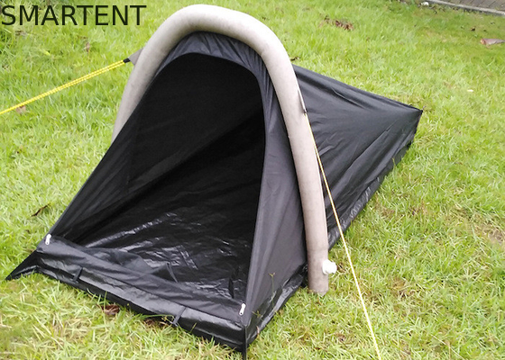 Outdoor Camping Equipment 1-Person Waterproof Black PU Coated 190T Polyester Double Layer Inflatable Trekking Tents supplier