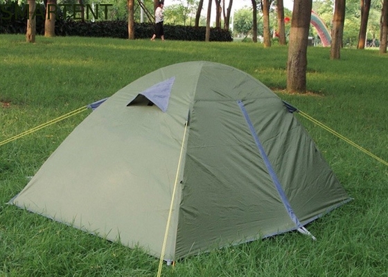 Outdoor Camping Parent-Child Equipment 210*110CM Double Layer Waterproof Green PU Coated 190T Trekking Tent supplier