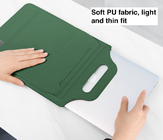 High Standard 13'' Green PU Multi Purpose Laptop Sleeve Bags With Zipper Pouch supplier
