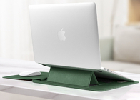 High Standard 13'' Green PU Multi Purpose Laptop Sleeve Bags With Zipper Pouch supplier