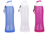 Blue Workout Water Bottles 500ML Foldable Silicone Sports Bottle supplier