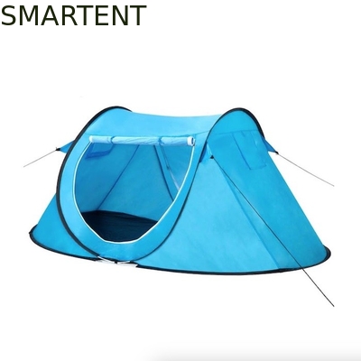 86.6*37.4*47.2Inch Blue Pop Up Camping Tent With Ventilated Mesh Windows 2 Person Capacity Waterproof Design supplier