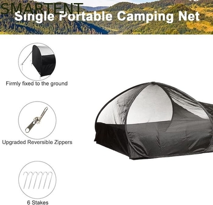 82.6*27.6*19.7 Inch Black Easy Pop Up Camping Tents With Waterproof Floor Fiberglass Pole Carry Bag For 1-Person supplier