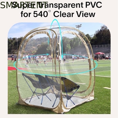 50*50*62''Inch Outdoor PVC Transparent Waterproof Single Layer Fiberglass Frame Pop Up Sports Tent With UV Protection supplier