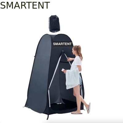 120*120*200CM Black Pop Up Privacy Tents With Zippered Doors Silver Coated Polyester Waterproof Camping Shelter supplier